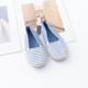 外贸日单女童休闲帆布鞋 一脚蹬拼条纹舒适软底单鞋