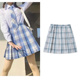 外贸日单女生学院风JK格裙半身裙春季 高腰A字裙格子甜美短裙 新款