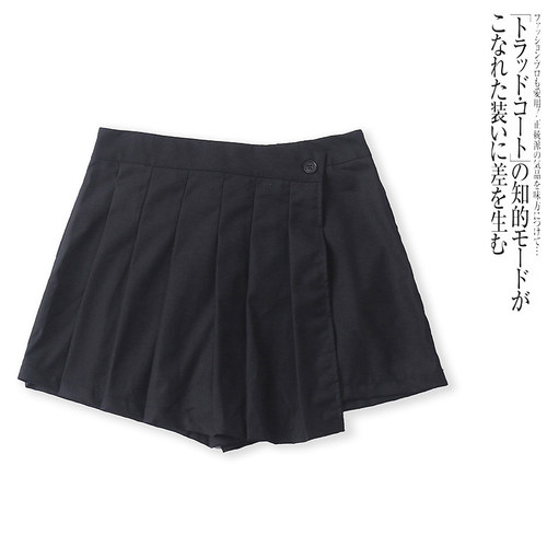 AA3632外贸欧美女生裙裤夏季高腰百褶西装短裤防走光显瘦阔腿裤