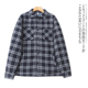 EE5351外贸欧美单男士 翻领格子拼色保暖衬衣 新款 夹棉加厚衬衫 冬季