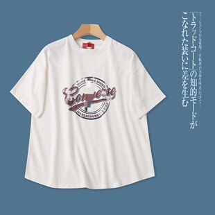 宽松休闲学院风T恤衫 圆领时尚 上衣春夏新款 H5252外贸日单女士短袖