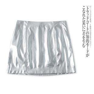 AA0532外贸欧美单时尚女生半身裙新款高腰拉链设计包臀裙亮面短裙