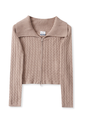 G7258外贸欧美女士针织开衫秋季新款大翻领拉链修身显瘦短款毛衣