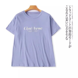 短袖 EE5839外贸日单学院风女生字母印花T恤新款 圆领套头时尚