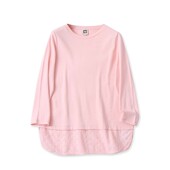 外贸欧美女士长袖 纯棉上衣 圆领套头拼色宽松时尚 T恤2025秋季 新款