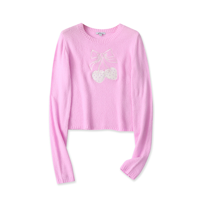 外贸欧美单女生学院风针织衫秋季新款圆领套头甜美百搭时尚毛衣