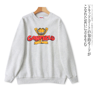 N9656外贸日单女生卫衣冬季 圆领套头卡通加绒休闲宽松上衣 新款