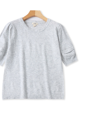 J1235外贸欧美女士短袖针织衫新款圆领套头宽松纯色时尚百搭上衣