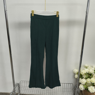 喇叭裤 半松紧腰撞色宽松显瘦百搭长裤 新款 外贸日单女士休闲裤