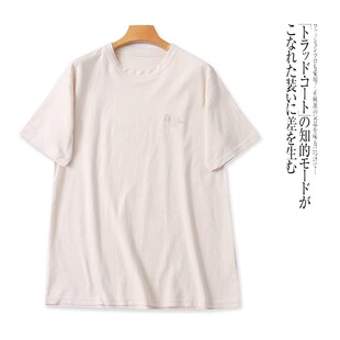 圆领套头宽松上衣 新款 外贸日单学院风男生休闲短袖 T恤2025夏季