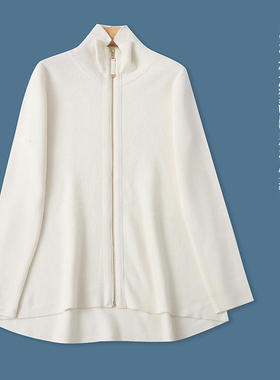 EE7438外贸欧美女中长款针织衫外套新款翻领拉链宽松大码胖MM毛衣