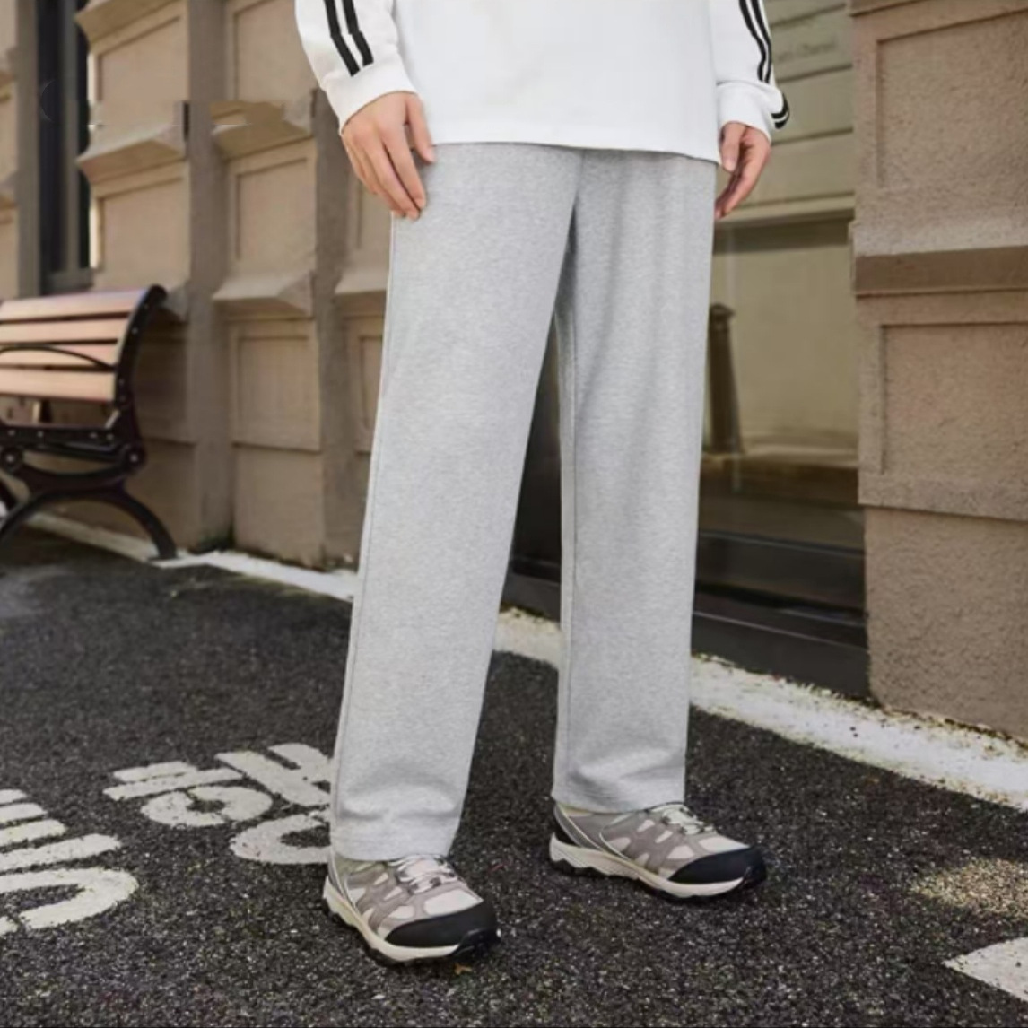 外贸时尚休闲运动裤2025秋季新款松紧腰宽松男女同款百搭直筒裤