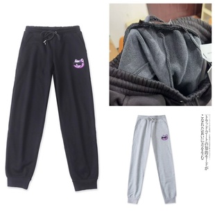 松紧腰加绒束脚长裤 新款 冬季 L5140外贸日单女生学院风休闲运动裤