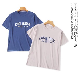 T恤 圆领套头字母宽松短袖 外贸日单女士休闲上衣2025夏季 新款