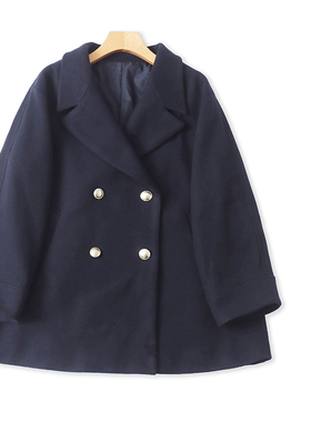 BB5663外贸日单女士毛呢外套秋冬新款翻领双排扣韩版气质呢大衣