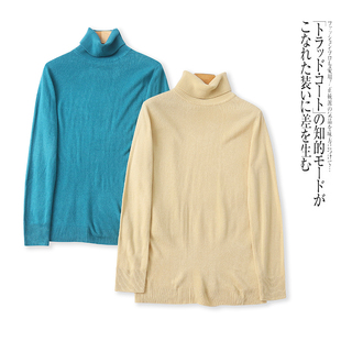 纯色百搭针织衫 FF6990外贸日单女装 高领套头修身 新款 打底毛衣冬季