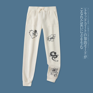 松紧腰印花宽松加绒女童加厚休闲裤 新款 秋冬季 外贸日单儿童运动裤