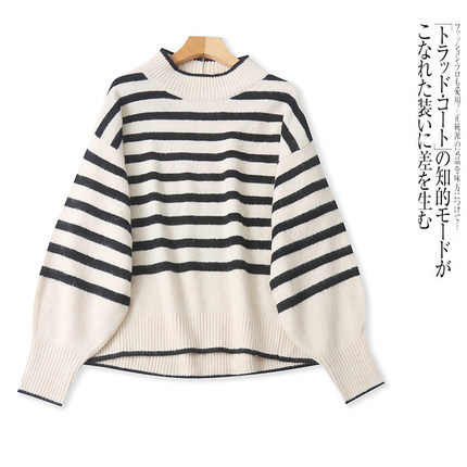 U0269外贸日系女装毛衣冬季新款半高圆领宽松大码胖MM时尚针织衫