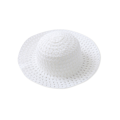 外贸欧美单儿童幼儿遮阳帽2025新款女童镂空编织帽海边沙滩草帽