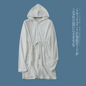 显瘦休闲中长款 连帽拉链收腰纯色修身 新款 外贸欧美单女士外套秋季