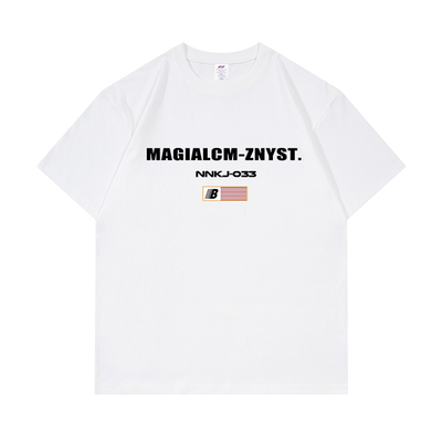 BRSLAB 美式复古国旗字母印花纯棉重磅230g短袖T恤