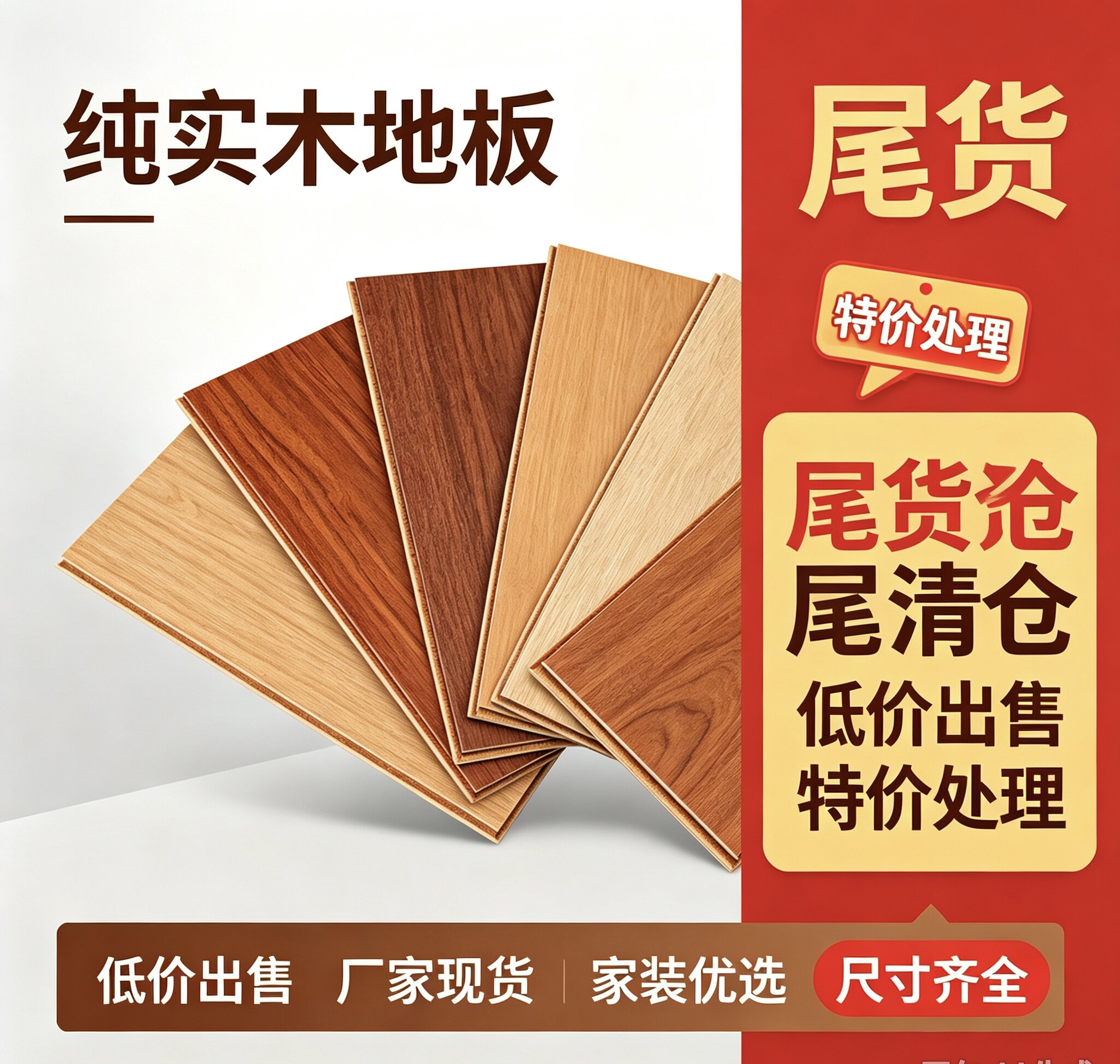 天然纯实木原木地板整木清仓多款番龙眼圆盘豆橡木家用环保特价