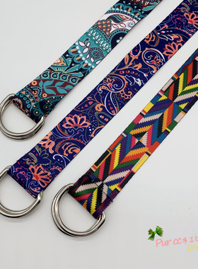 休闲帆布腰带ins风男士帅气牛仔裤带嘻哈民族风系带百搭印花皮带