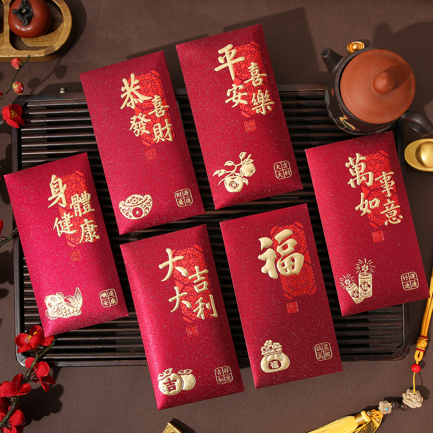 2026马年新款酒红喜庆红包袋高档烫金千元通用压岁包利是封可定制