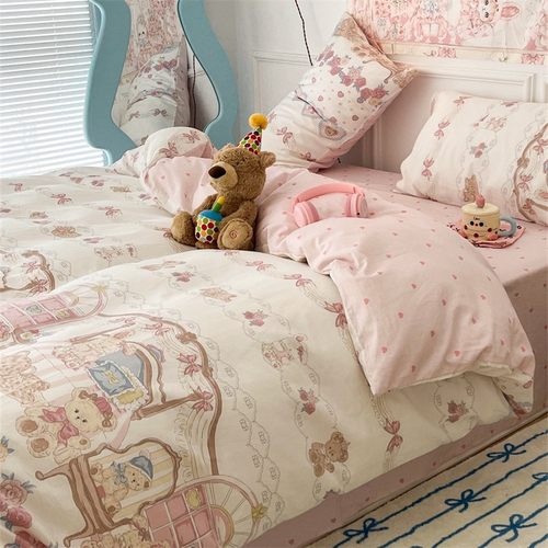 卡通可爱纯棉三四件套床单被套