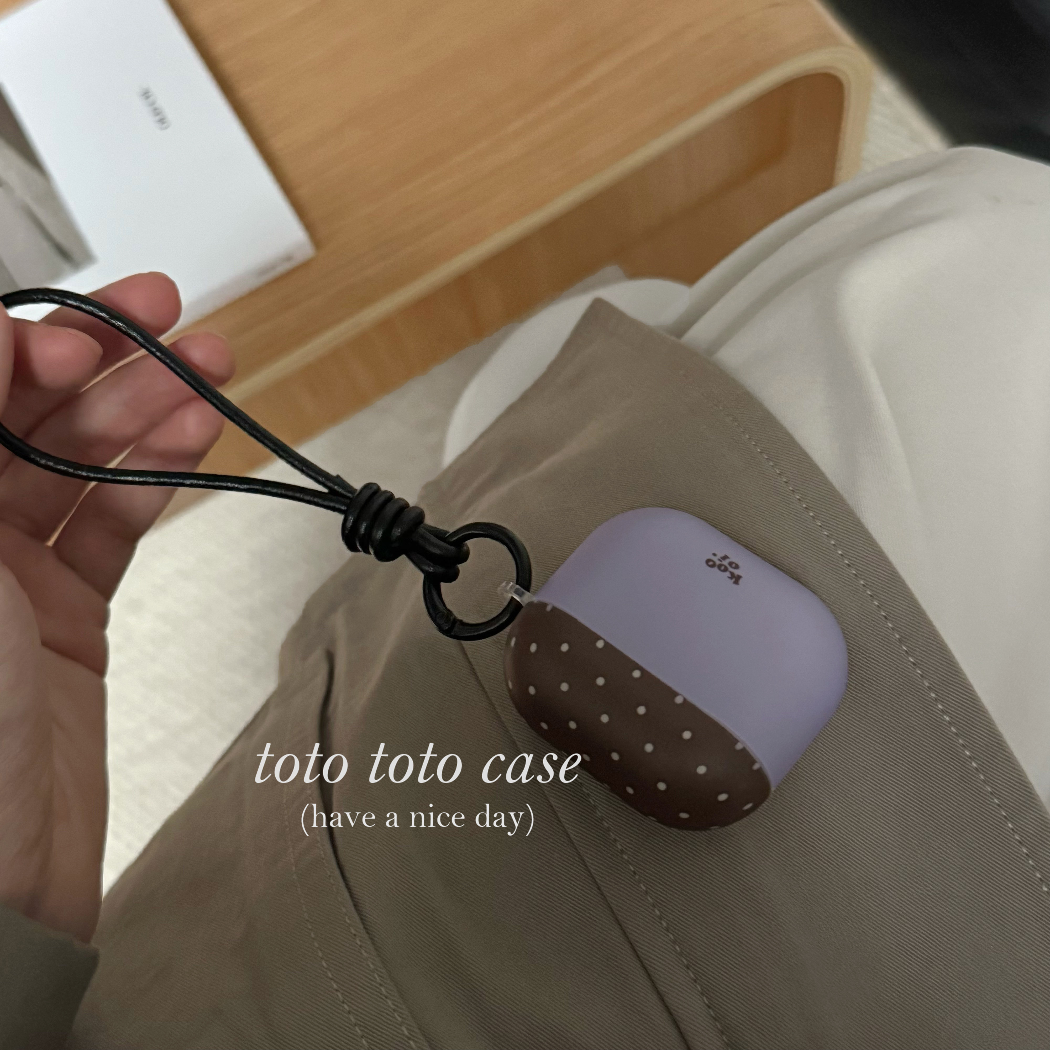 ins复古紫色波点磨砂Airpodspro3耳机套适用苹果二代Airpods3代新款保护套小众皮绳挂件Airpods4代防摔耳机壳