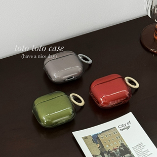 ins简约纯色半透Airpodspro3耳机壳新款 3代蓝牙耳机壳AirPodspro2保护套极简高级AirPods4代防摔壳 适用苹果2