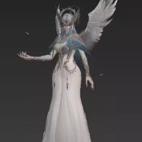 次世代天使女神角色动作素材3dmax源文件fbx人物游戏3d模型动画