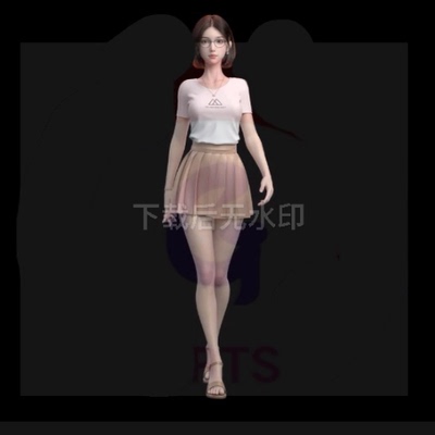 Maya年轻女教师3d模型带绑定写实人物模型zb雕刻带细分女性数字人