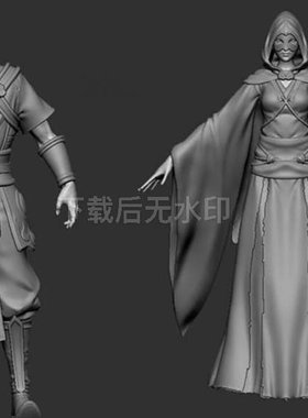 Zbursh古风武侠英雄人物三维模型zb雕刻将军将士历史人物角色模型