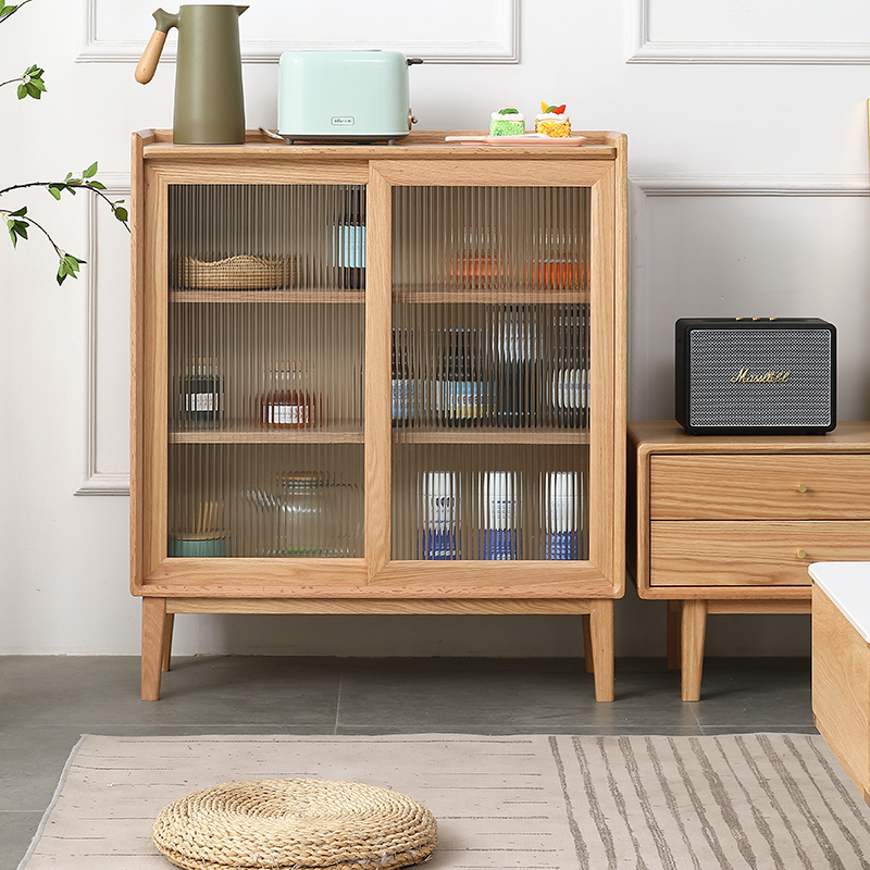 北欧风储物实木橡木环保餐边柜