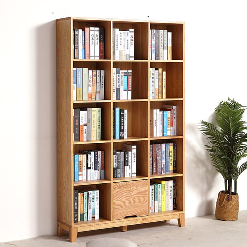 图书馆实木收纳落地家用展示柜