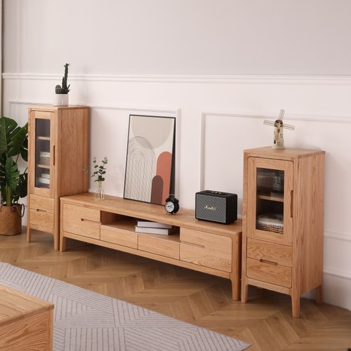 黑胡桃木色日式风小户型电视机柜