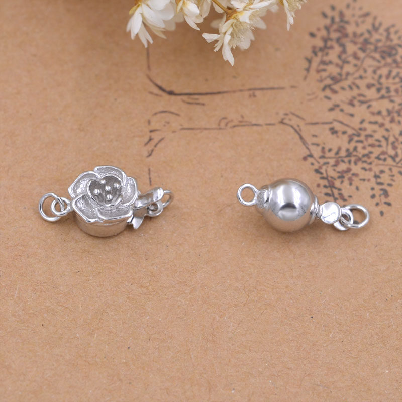 S925 Sterling Silver Rhodium Pearl clasp DIY crystal Bracelet Necklace Blade Buckle Jewelry button partsin the Accessories/Fashion Jewelry,  DIY Fitting , Buckle  category - from Buy2taobao.com to provide professional Taobao agent buy service