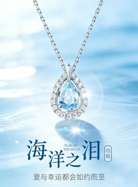 海洋之泪S999足银锁骨链送女友