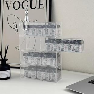 日抛美瞳收纳盒多副高级感大容量四层抽屉式隐形眼镜盒分格透明盒