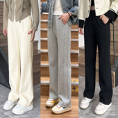 高腰垂感宽松显瘦百搭休闲长裤 太空棉窄版 2026新款 女春季 子 直筒裤