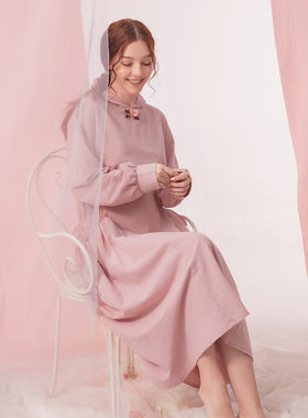 女士长款休闲风可外穿孕妇家居服