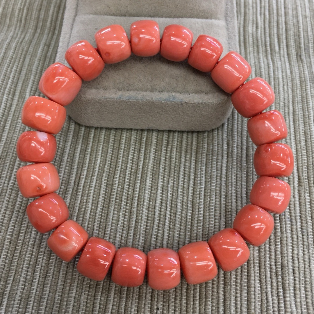 七宝珊瑚：粉色老型珠手串手链手饰DIY时尚百搭