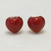 品质如图 七宝珊瑚：时尚 百搭心形面耳钉耳环 18k金镶嵌1