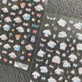 可爱玉桂大耳狗Cinnamoroll立体浮雕美甲贴纸水杯ccd手机壳指甲贴