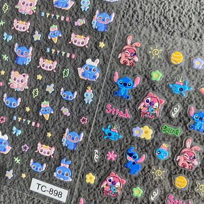 卡通史迪奇Stitch浮雕美甲贴纸