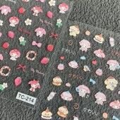 甜粉少女心piano美乐蒂布丁狗浮雕美甲贴纸拍立得手机壳diy装 饰贴