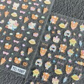 可爱卡通轻松熊rilakkuma小熊浮雕美甲贴纸手账水杯手机壳指甲贴