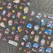 可爱哆啦A梦浮雕美甲贴纸机器猫蓝胖子手账水杯手机壳diy指甲贴