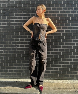 初原家女士抹胸女款无肩带裹胸牛仔水洗外套journal standard